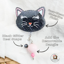 Load image into Gallery viewer, Black Kitty Badge Reel