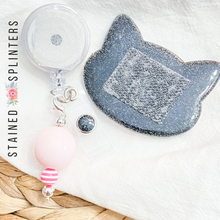 Load image into Gallery viewer, Black Kitty Badge Reel