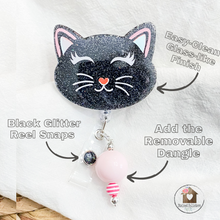 Load image into Gallery viewer, Black Kitty Badge Reel
