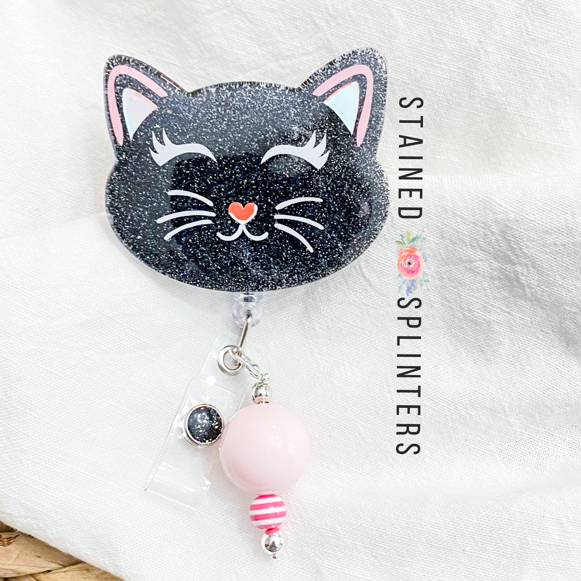 Black Kitty Badge Reel – StainedSplinters