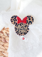 Load image into Gallery viewer, Leopard Print Minnie Badge Reel

